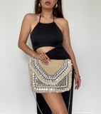 Alia Beaded Handbag - Cream