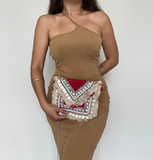 Alia Beaded Handbag SMALL - Red