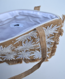 Maya Beaded Shoulder Bag - Beige & Ivory