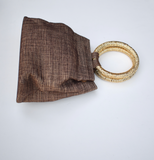 Gina Ring Handle Bag  - Brown