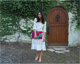 Selena Large Embroidered Clutch - Iris - LUCINE