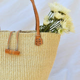 Kenya Bag with Leather Handles - Cream