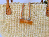 Kenya Bag with Leather Handles - Cream