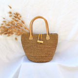 Kenya Bag with Leather Handles - Sand