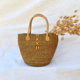Kenya Bag with Leather Handles - Sand