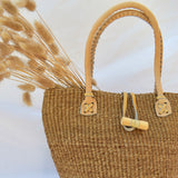 Kenya Bag with Leather Handles - Sand