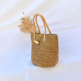 Kenya Bag with Leather Handles - Sand