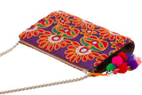 Bella Clutch Handbag - Samaira Pom Poms - LUCINE