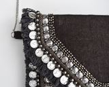 Alia Beaded Handbag - Charcoal