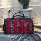 Moroccan Weekender Bag - Burgundy - LUCINE