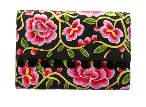 Leila Clutch Handbag - Valentina Black - LUCINE